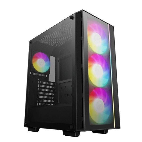 DeepCool Számítógépház - MATREXX55 V4 C (fekete, ablakos, 3x14cm + 1x12cm
A-RGB venti, ATX, 1xUSB3.0, Type-C)