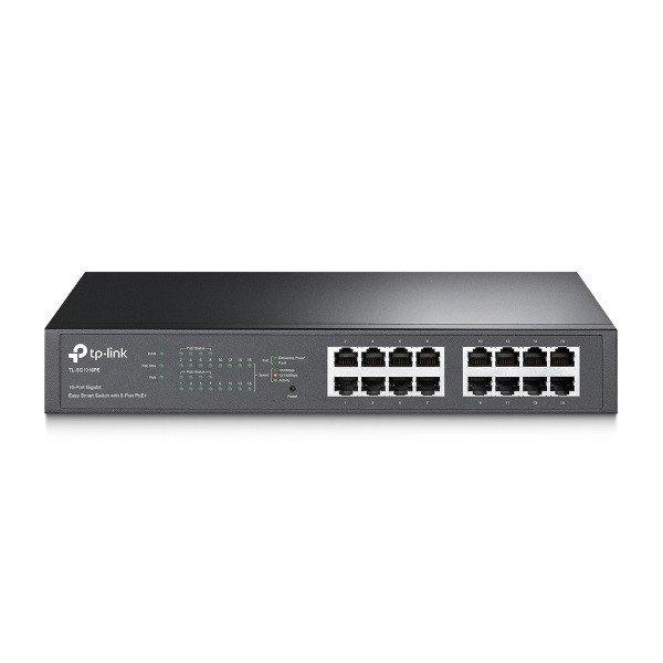 TP-Link Switch Easy Smart PoE - TL-SG1016PE JetStream™ (16 port 1Gbps; 8 af/at
PoE port; 110W; fém, rackbe szerelhető