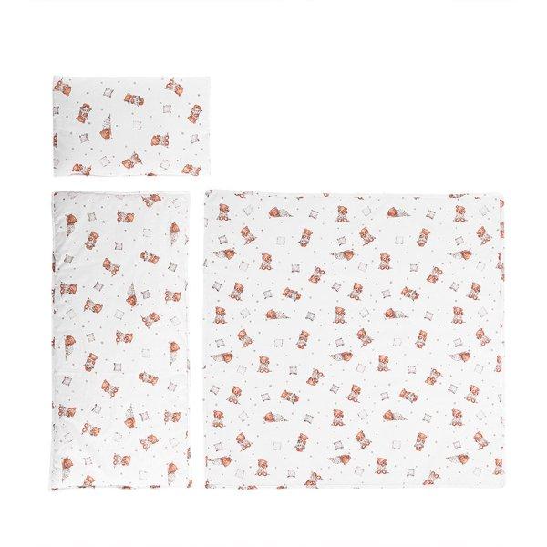 Lorelli 3 részes nyári ágynemű garnitúra babakocsiba - Bears & Pillows
beige