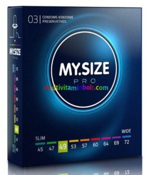 My Size PRO 49 ultra vékony óvszer 3 db, 49x165 mm, kiváló, prémium
minőségű