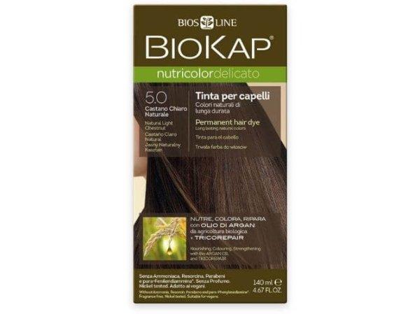 Biokap NUTRICOLOR DELICATO - Hajfesték - 5.0 Gesztenye természetes
világos 140 ml