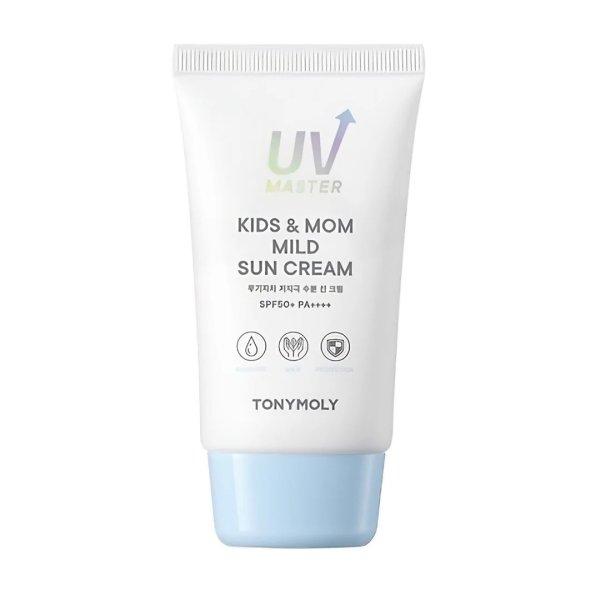 Tony Moly Hipoallergén fényvédő krém az egész
családnak SPF 50+ UV Master (Kids & Mom Mild Sun Cream) 45 ml