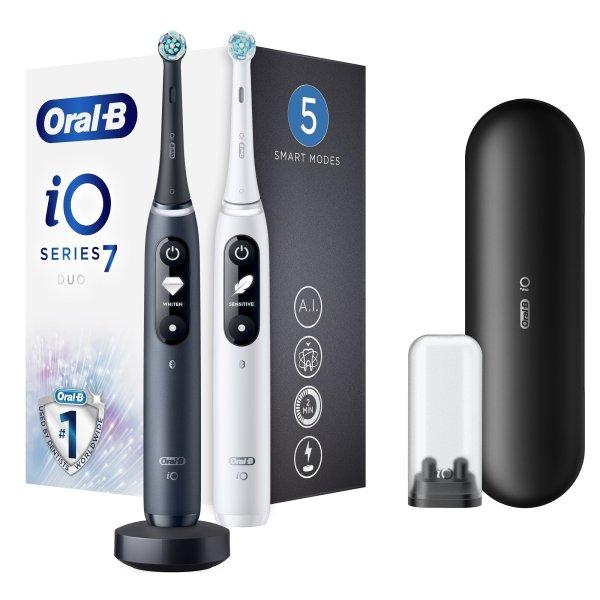 Oral B Elektromos fogkefe iO7 Series Duo Pack Black Onyx/White Extra Handle 2 db