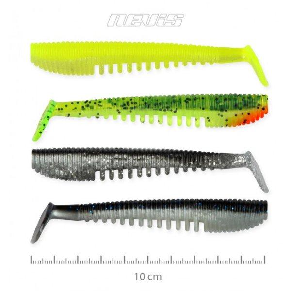 Nevis Impulse Shad 10cm 4db gumihal (9721-198) vegyes szín