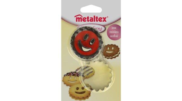 Metaltex rugós linzer kiszúró készlet Smiley középpel