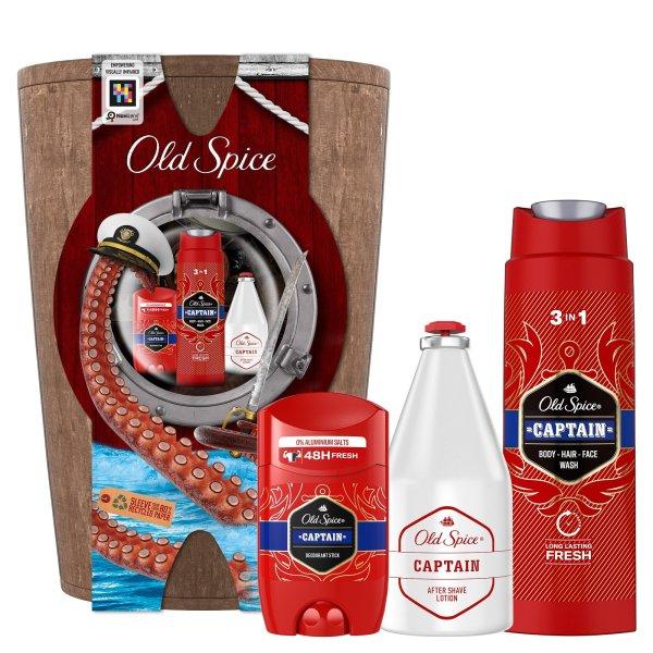 Old Spice Testápoló ajándékcsomag fahordóban Captain