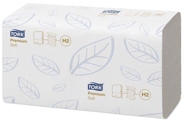 Kéztörlő, Interfold hajtás, 2 rétegű, 100 lap, H2 rendszer, Premium, TORK
"Xpress® Soft Multifold", fehér