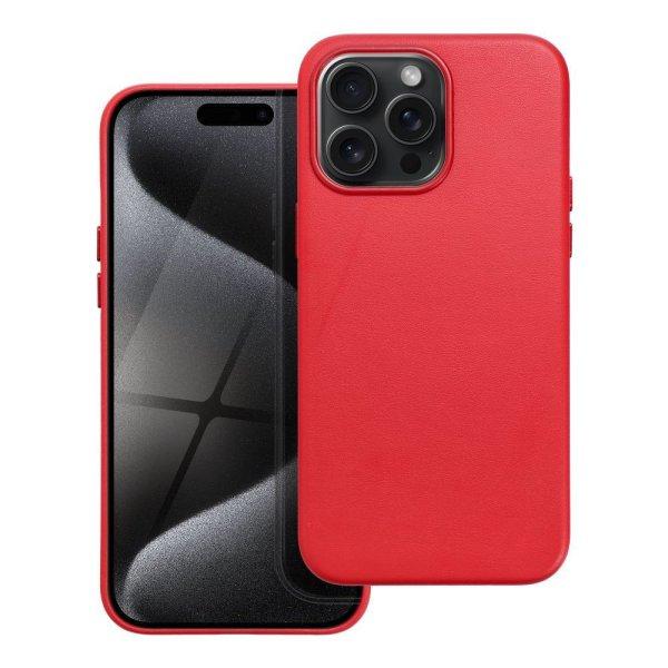 LEATHER MAG COVER case for IPHONE 15 Pro Max red