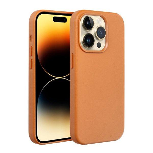 LEATHER MAG COVER case for IPHONE 16 Plus orange