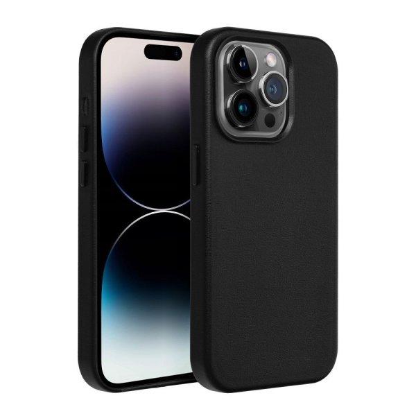 LEATHER MAG COVER case for IPHONE 16 Pro Max black