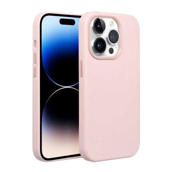 LEATHER MAG COVER case for IPHONE 16 Pro Max sand pink