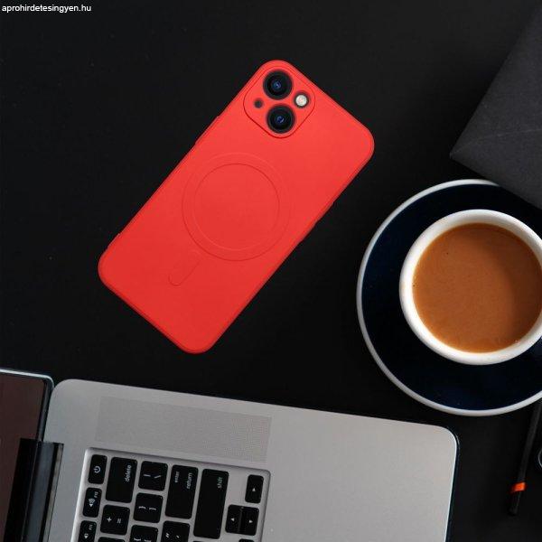 SILICONE MAG COVER case compatible with MagSafe for SAMSUNG S24 red