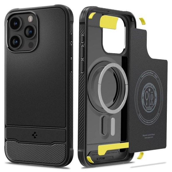 SPIGEN case RUGGED ARMOR MAG compatible with MagSafe for IPHONE 15 Pro matte
black