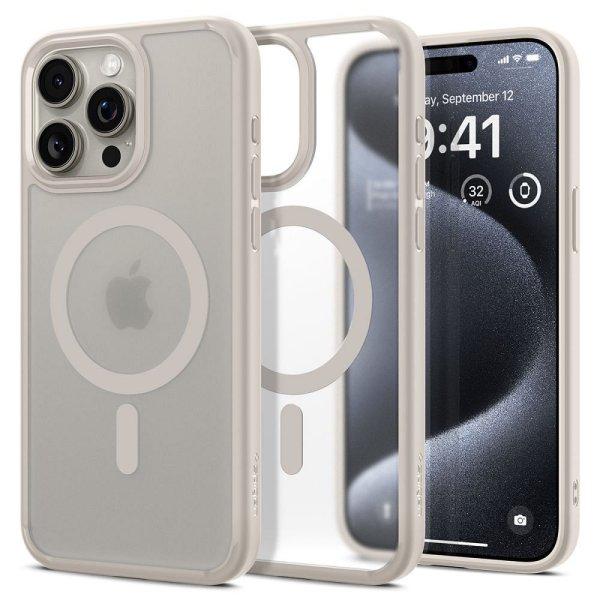 SPIGEN case ULTRA HYBRID MAG compatible with MagSafe for IPHONE 15 Pro frost
natural titanium