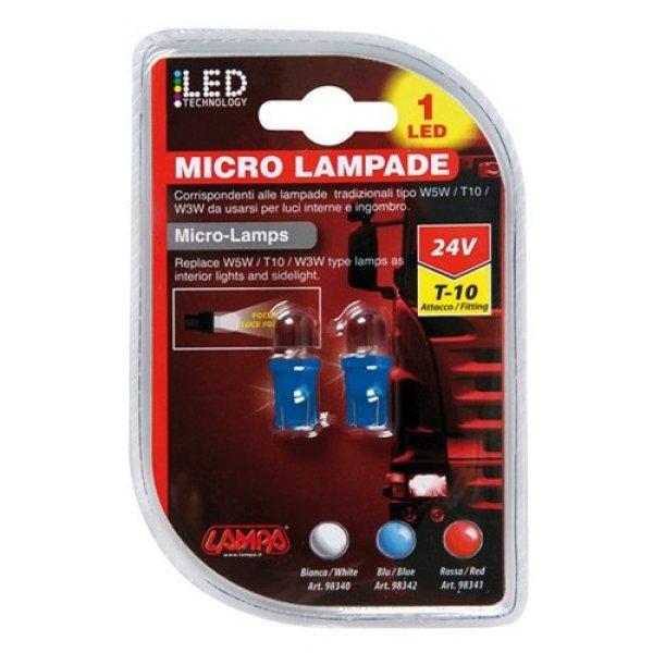 Lampa, IZZÓ 24 V LED KÉK T10 PÁR