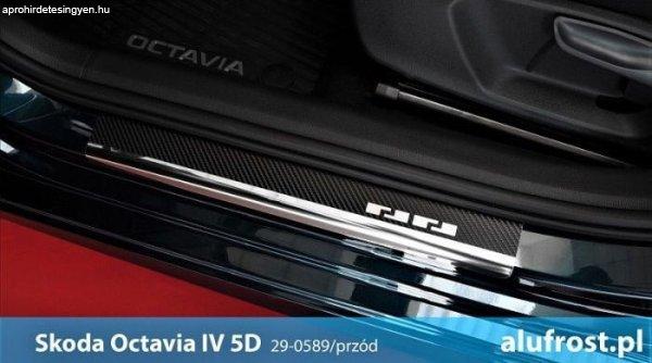 Škoda Octavia IV. (2020->) Rozsdamentes acél öntapadó küszöbvédők
(karbon) (4db)