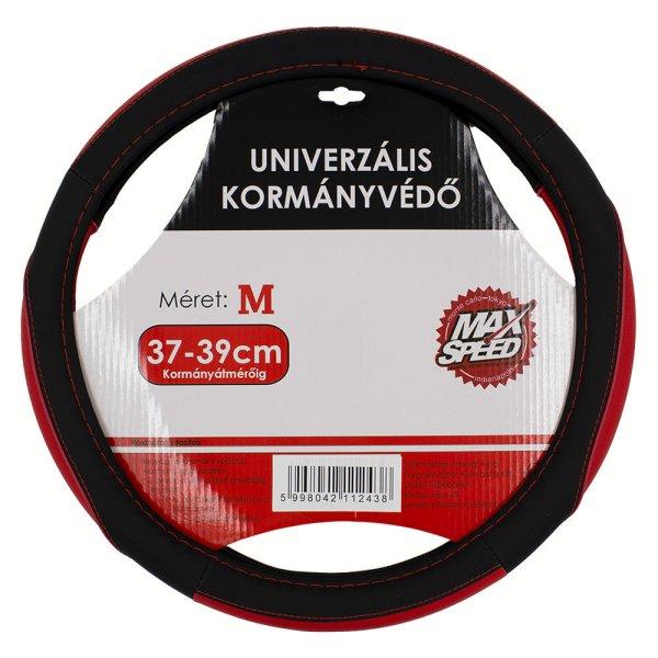 MaxSpeed, Kormányvédő Perforált Bőrhatású, Fekete-Piros, 37-39cm