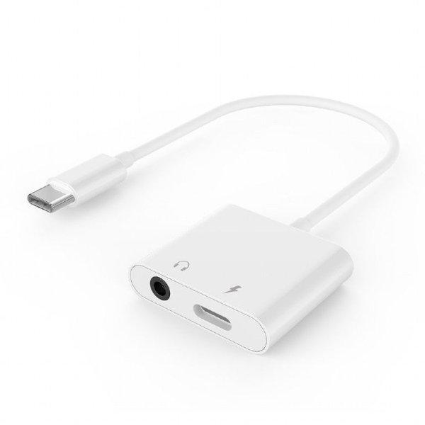 Gembird A-CM-3.5FP-01 USB type-C plug to stereo 3.5 mm audio adapter cable with
extra power socket white