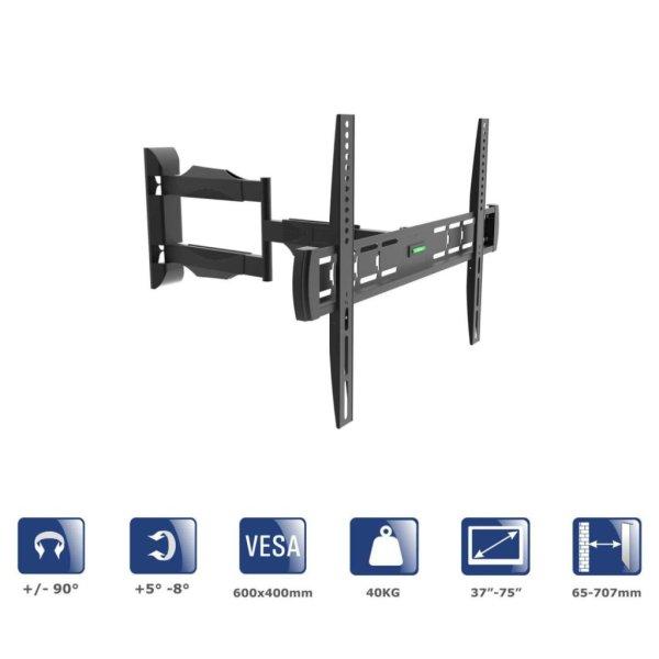 Akyga AK-MB-11 TV Wall Mount Full Motion Bracket +/-90° 40kg VESA 600x400mm
37-75"