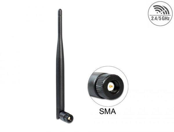 DeLock WLAN Antenna 802.11 ac/a/b/g/n SMA 4 - 5 dBi omnidirectional joint Black