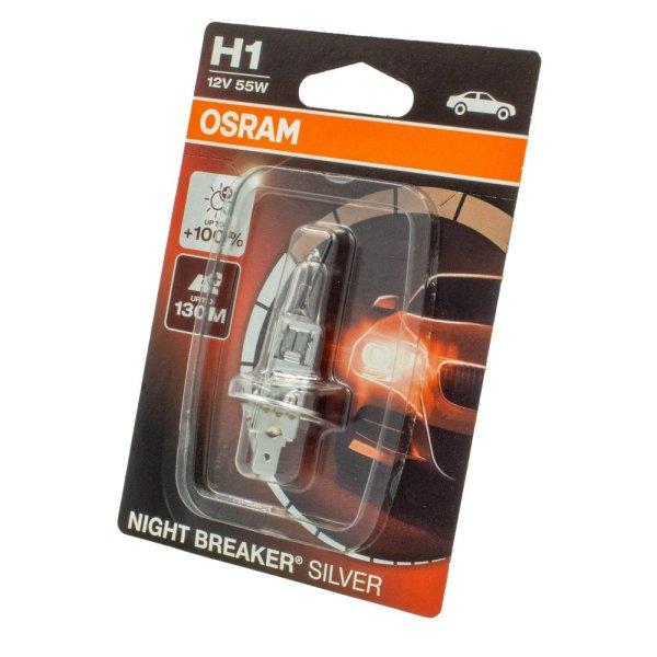 Osram Night Breaker Silver +100% izzó - H1 - P14,5t - 12V - 55W - 1db