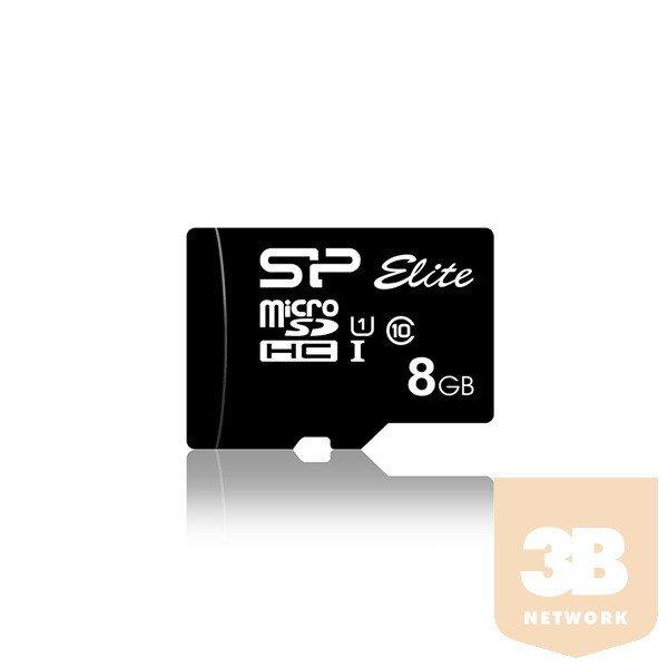 Silicon Power MicroSD kártya - 8GB microSDHC Elite UHS-1 U1 + adapter