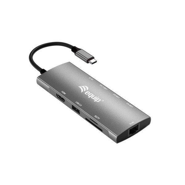 Equip Notebook Dokkoló - 133490 (Bemenet: USB-C, Kimenet: USB-C PD:100W/HDMI/2x
USB-A 3.2 Gen1/ USB-C3.2 Gen1/SD/TF)