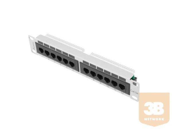 Lanberg Patch Panel 10'', 12 port 1U, cat.5e, gray