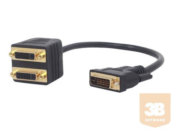 GEMBIRD A-DVI-2DVI-01 Gembird DVI-D male to dual DVI female adapter/splitter,
0.3m, black