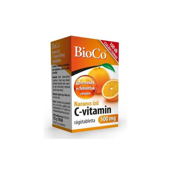 Bioco c-vitamin rágótabletta 500mg narancsízű 100 db