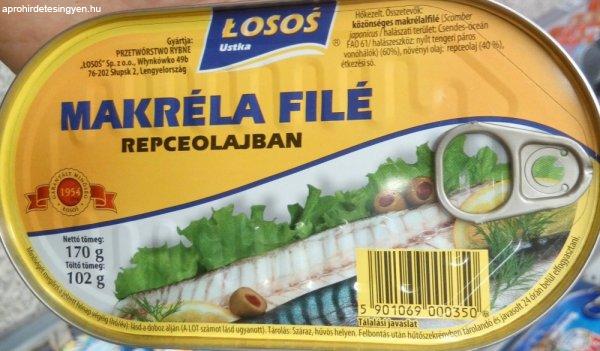 Losos makrélafilé olajban 170 g