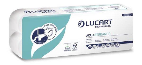 Toalettpapír, 2 rétegű, 10 tekercs, kistekercses, 22 m, LUCART
"Aquastream 10"