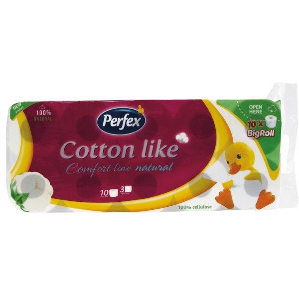 Toalettpapír 3 rétegű kistekercses 100% cellulóz 10 tekercs/csomag Cotton
Line Comfort Line Natural Boni Perfex fehér