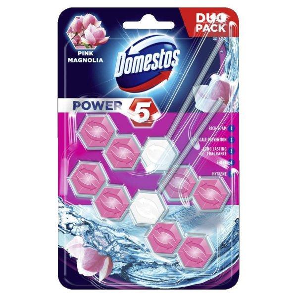 WC illatosító 2 x 55 g Power5 Domestos Pink Mangolia