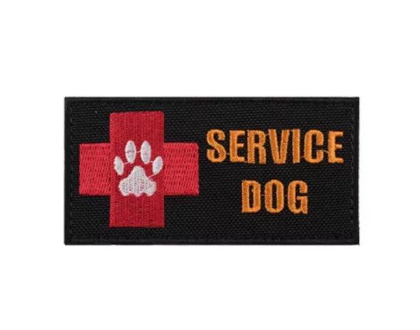 WARAGOD Hímzett tapasz Service Dog Rescue Team, fekete