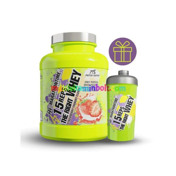 15 REPS THE RIGHT WHEY Fehérje Koncentrátum - 2000 g - eper joghurt -
Marathontime