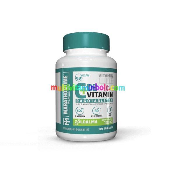 c+ d3-vitamin rágóTabletta - Spirulinával és Cinkkel - zöldalma ízben -
Marathontime