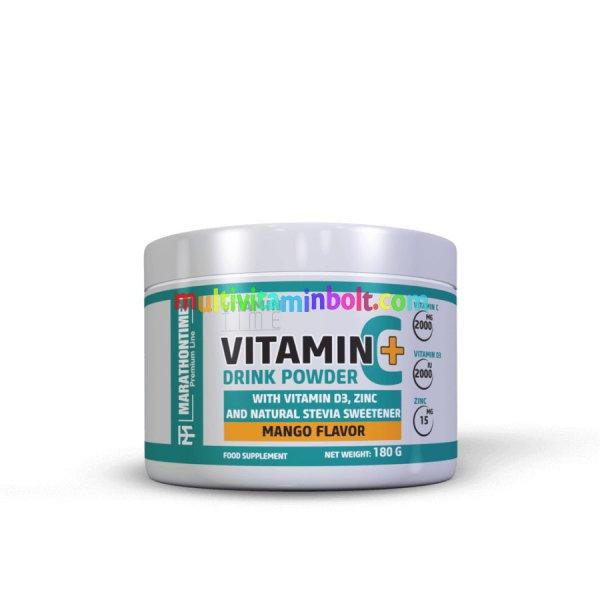 C-Vitamin italpor - D-Vitaminnal, Cinkkel és Steviával- mangó ízben -
Marathontime