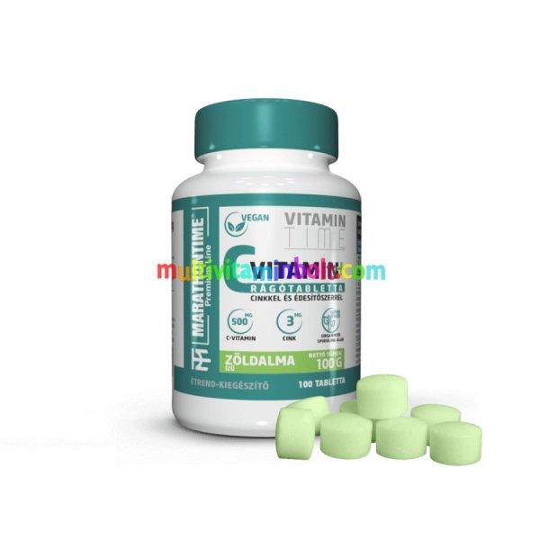 C-Vitamin rágóTabletta - Spirulinával és Cinkkel - zöldalma ízben -
Marathontime