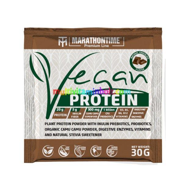 Prémium Vegán protein - csokoládé 30 g - Marathontime