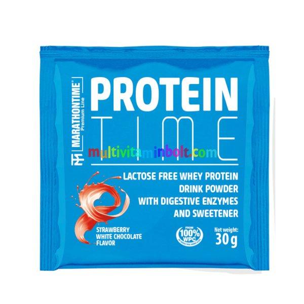 Protein Time Laktázenzimmel Dúsított fehérje fehér csokoládé - eper íz
30 g - Marathontime