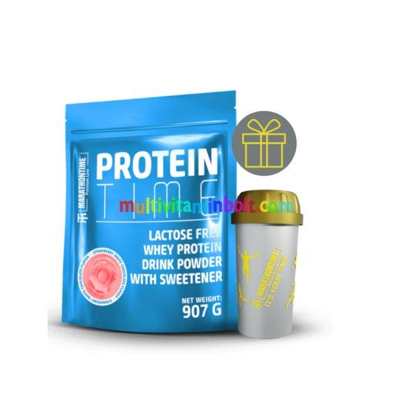 Protein Time Laktázenzimmel Dúsított fehérje fehér csokoládé - eper íz
907 g - Marathontime