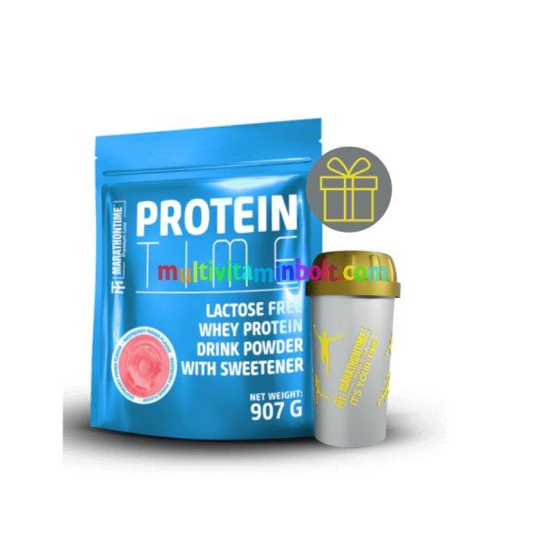 Protein Time Laktázenzimmel Dúsított fehérje málna mánia íz 907 g -
Marathontime