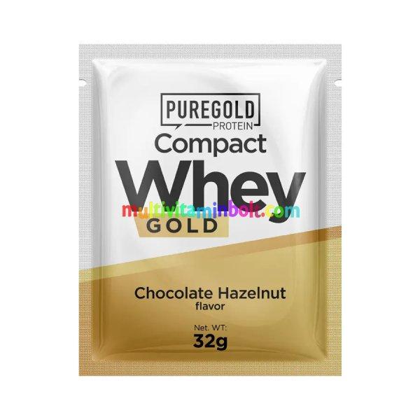 Compact Whey Gold fehérjepor - 32 g - PureGold - mogyorós csokoládé