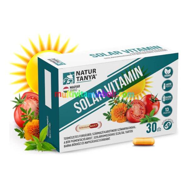 Solar vitamin - napozóvitamin, szoláriumozás, napozás vagy nap nélküli
bőrpigmentációhoz - 30 kapszula - Natur Tanya