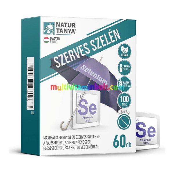 Szerves Szelén - Jól hasznosuló, maximális mennyiségű organikus
L-szelenometionin forma - 60 tabletta - Natur Tanya