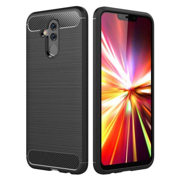 Huawei Mate 20 Lite szilikon tok, fekete, Carbon fiber