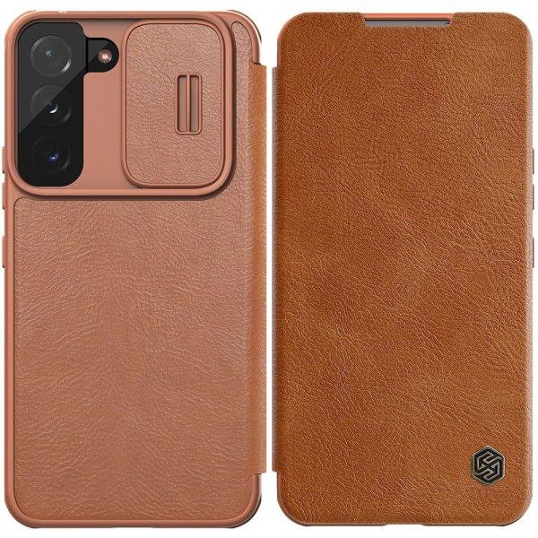 Nillkin Qin Leather Pro Case Case for Samsung Galaxy S22+ (S22 Plus) Camera
Protector Holster Cover Flip Case Brown