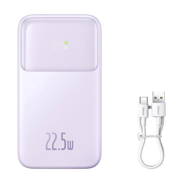 Baseus Comet Series powerbank with display 10000mAh 22.5W - purple + USB-A /
USB-C cable