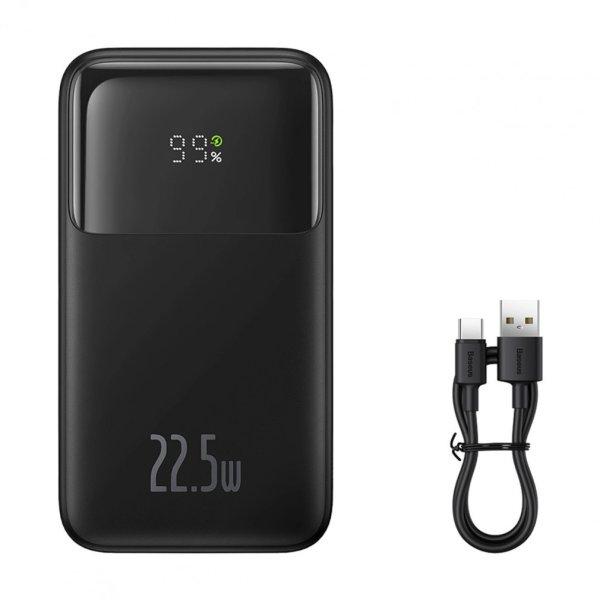 Baseus Comet Series powerbank with display 20000mAh 22.5W - black + USB-A /
USB-C cable